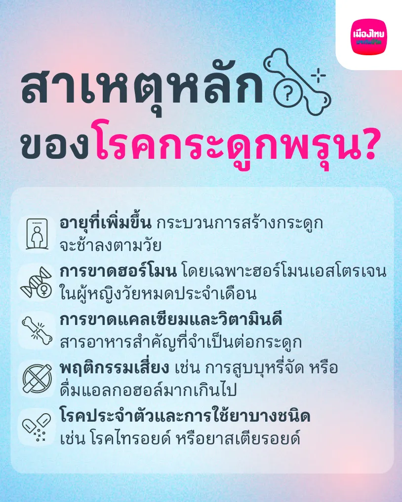 สาเหตุหลักของโรคกระดูกพรุน