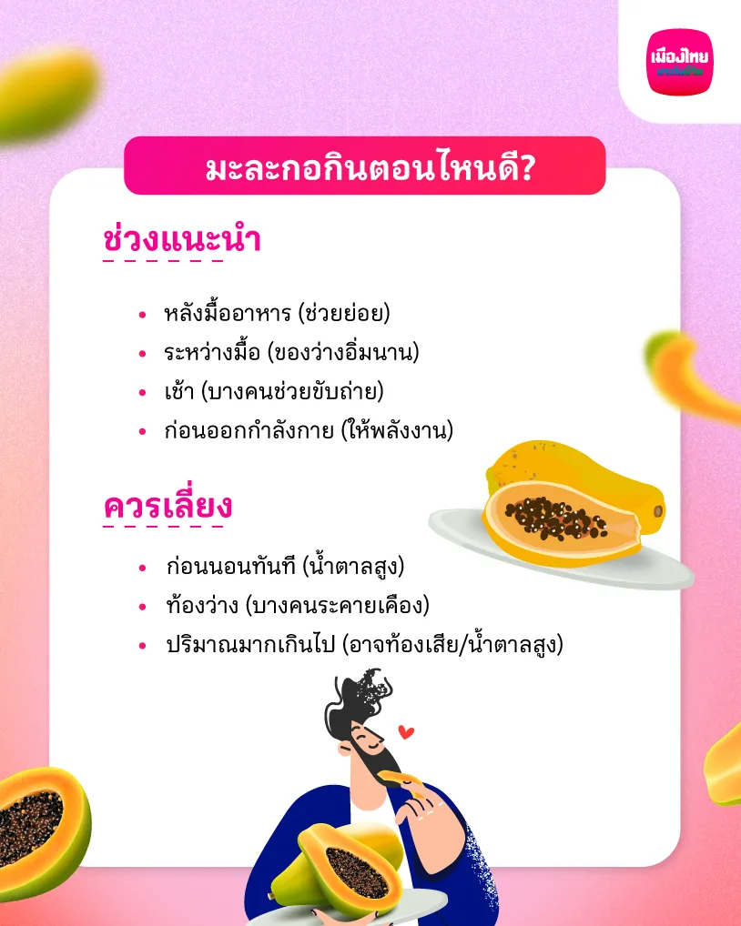  มะละกอกินตอนไหนดี 