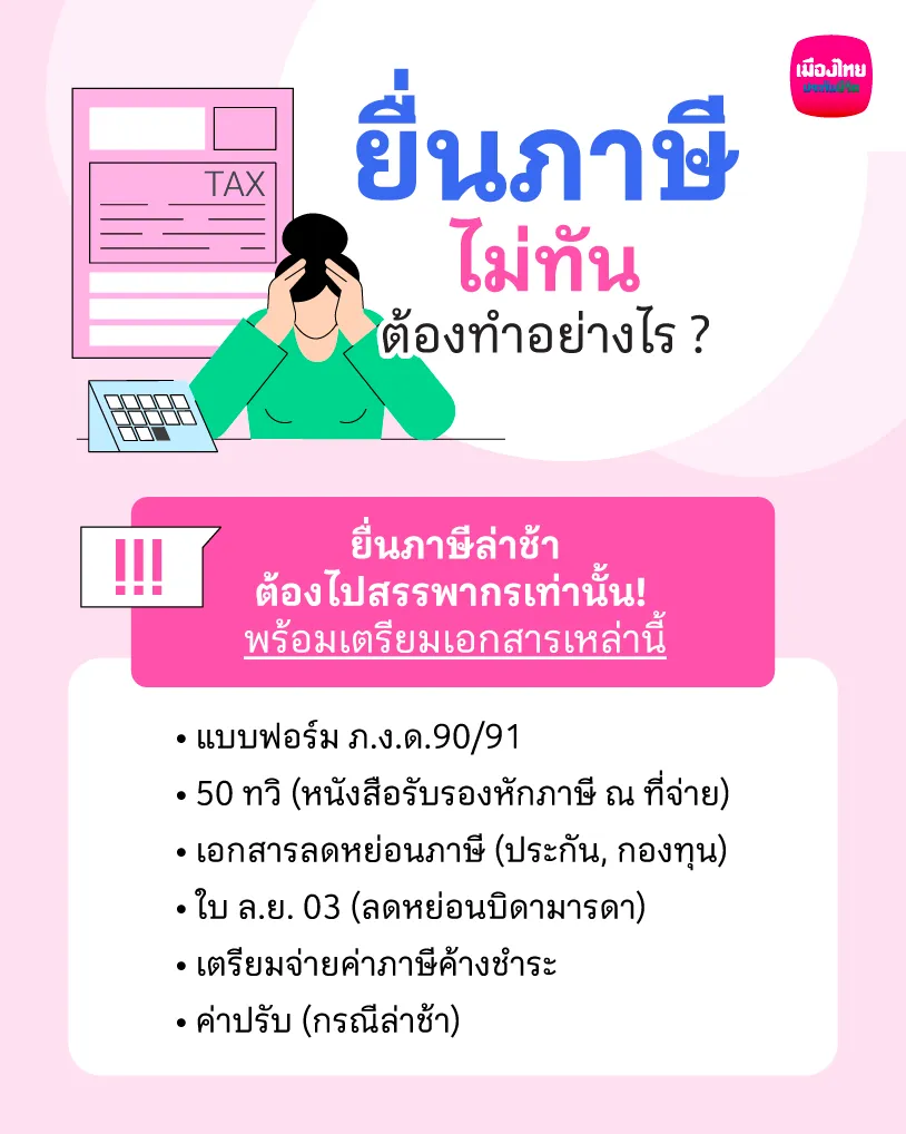ยื่นภาษีไม่ทัน ต้องทำอย่างไร