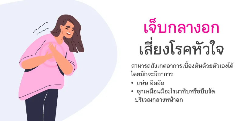 เจ็บกลางอกเสี่ยงโรคหัวใจ
