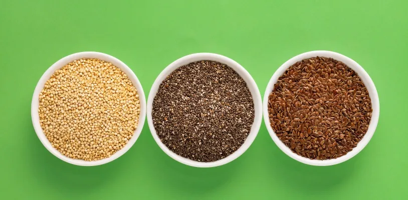 เปรียบเทียบเมล็ดแฟลกซ์กับธัญพืชอื่น ๆ