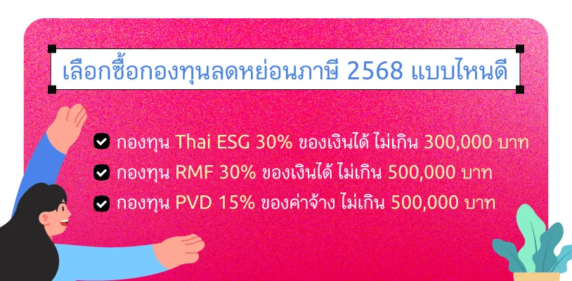 เลือกซื้อกองทุนลดหย่อนภาษี 2568 แบบไหนดี