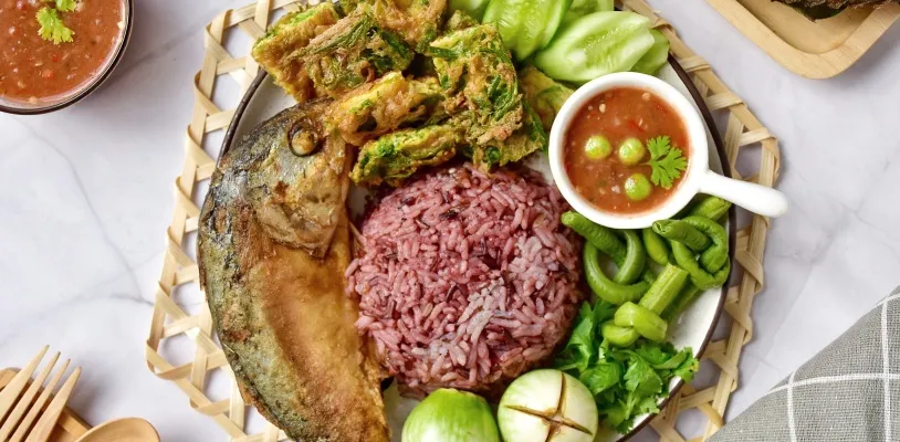 น้ำพริกปลาทู+ข้าวไรซ์เบอร์รี่