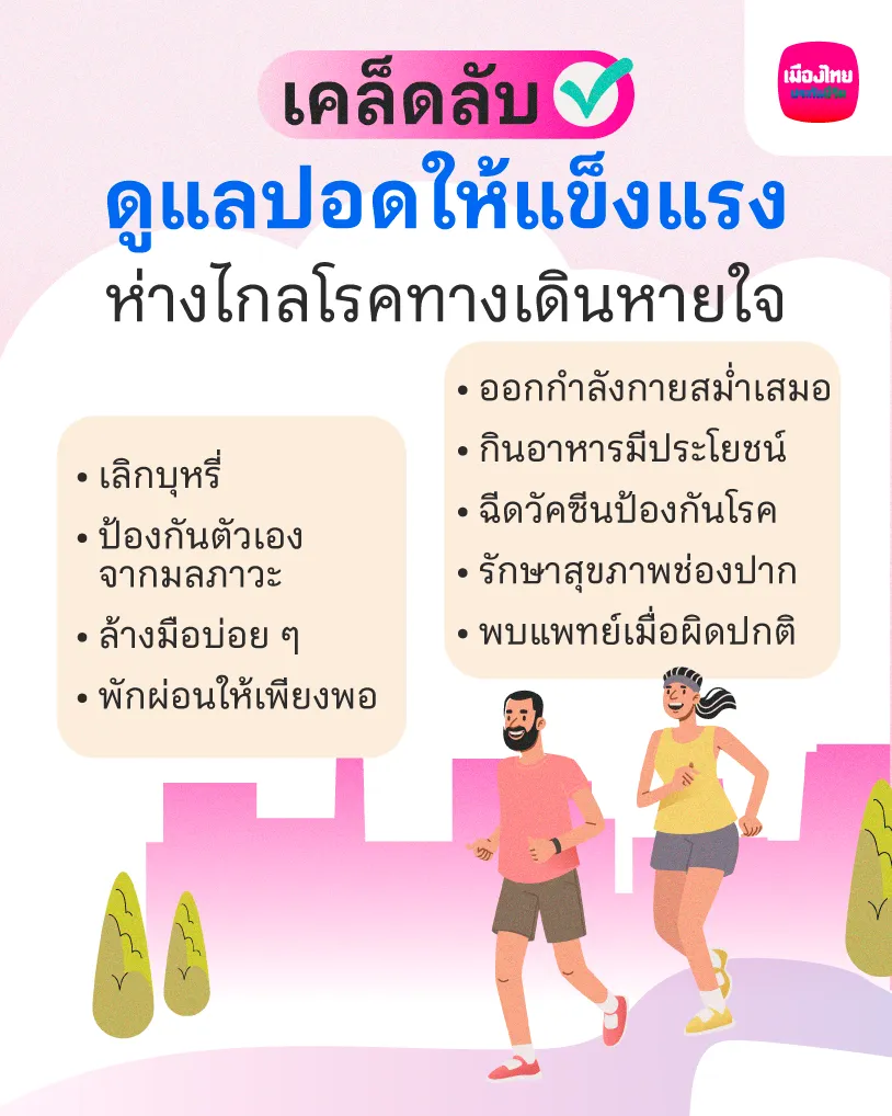 เคล็ดลับดูแลปอดให้แข็งแรง ห่างไกลโรคทางเดินหายใจ