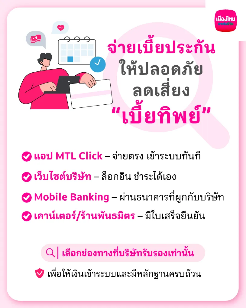 จ่ายเบี้ยประกันผ่านช่องทางไหนถึงจะปลอดภัยที่สุด?