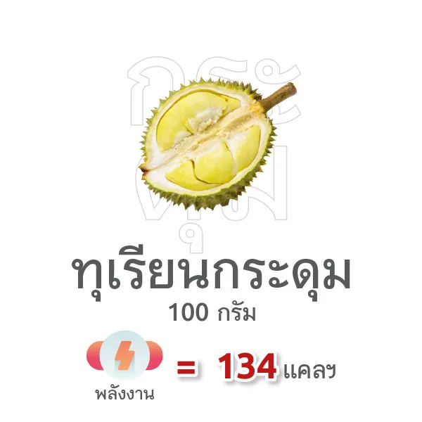 100 grams of Kra Dum = 134 calories