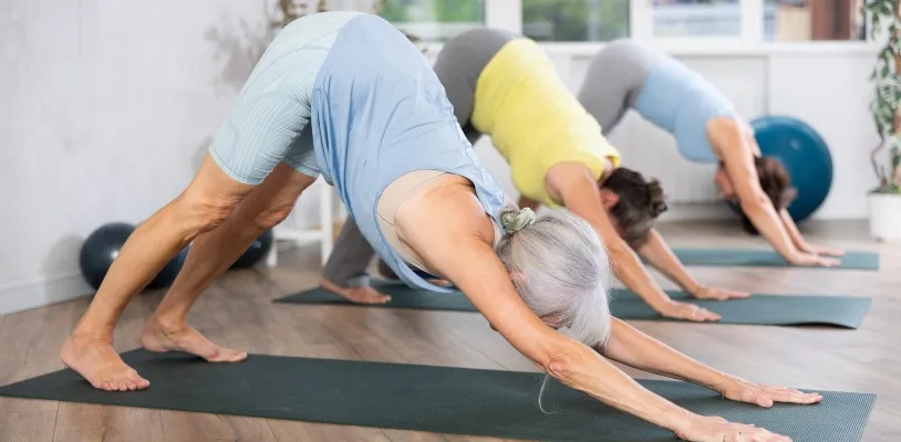 ท่าโยคะเบื้องต้น ท่าสุนัขหงายหน้าลง (Downward Facing Dog - Adho Mukha Svanasana)