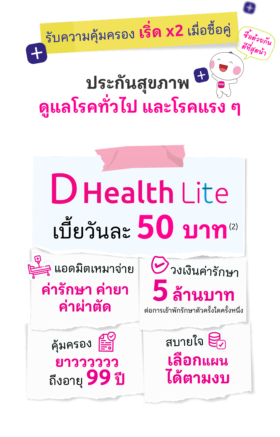 D Health Lite เบี้ยวันละ 46 บาท