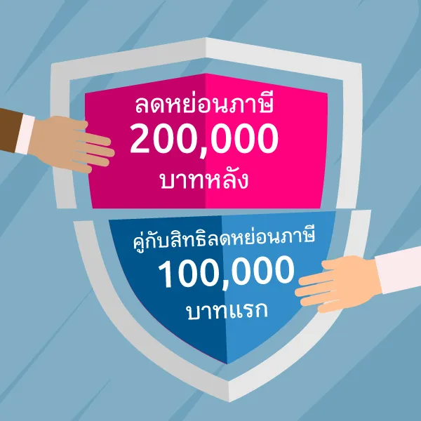 Tax deduction for the last 200,000 Baht and tax deduction right for the first 100,000 Baht